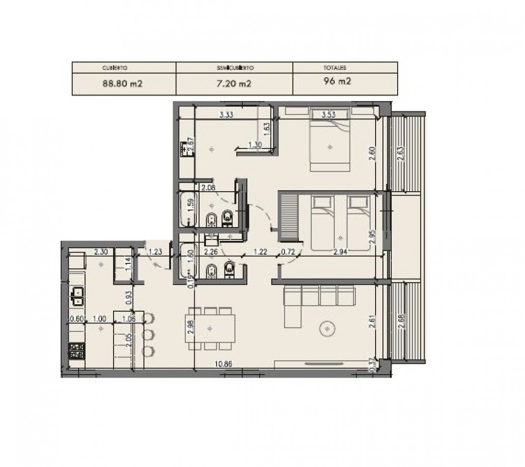 SEMIPISO 2 HAB EN SARGENTO CABRAL 445 - NEUQUEN